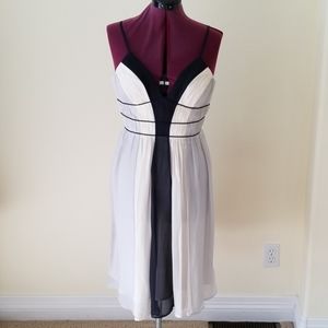 Max and Cleo silk off white and black dress size 6